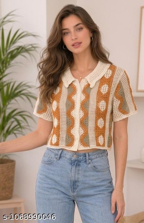 Women’s Handmade Crochet Shortseeleves Top