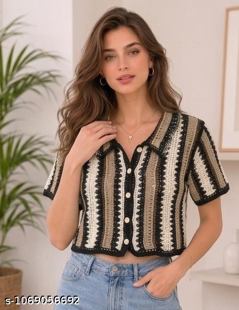Women’s Handmade Crochet Shortseeleves Top