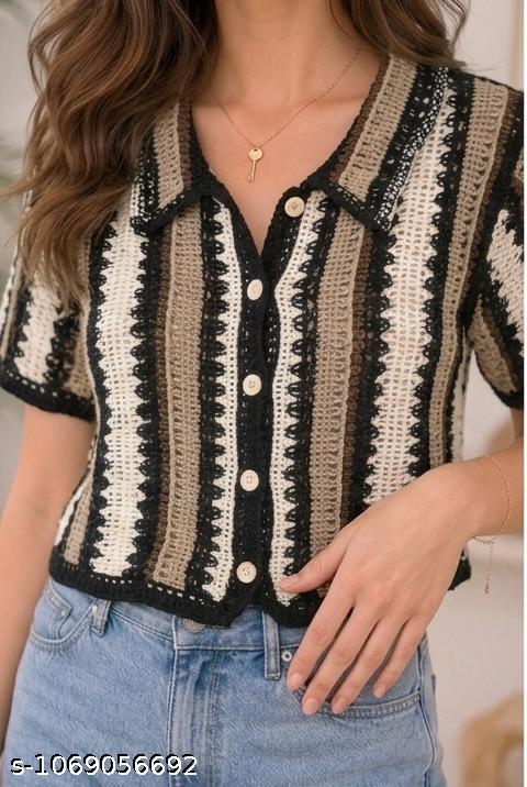 Women’s Handmade Crochet Shortseeleves Top
