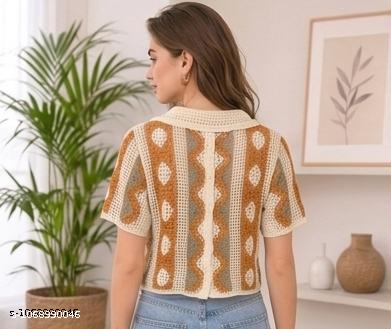 Women’s Handmade Crochet Shortseeleves Top
